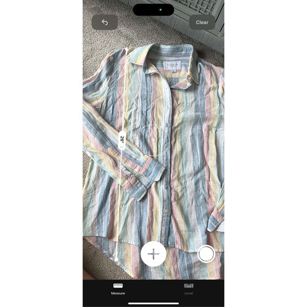 NWOT The Shirt by Rochelle Behrens boyfriend linen blend shirt Med $178 A51 - Picture 8 of 9